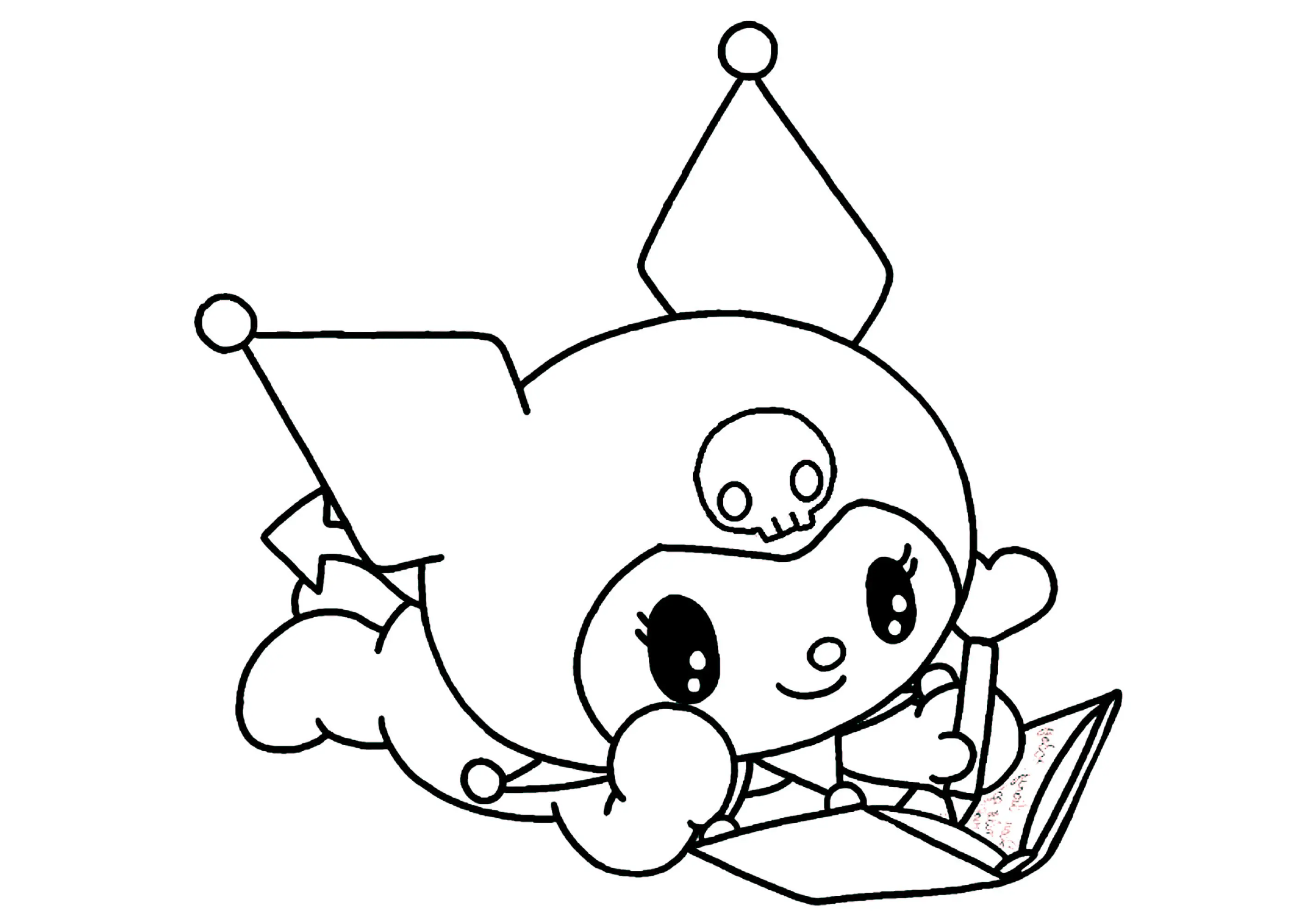 Kuromi En Pleine Lecture Coloriages De Sanrio Imprimer