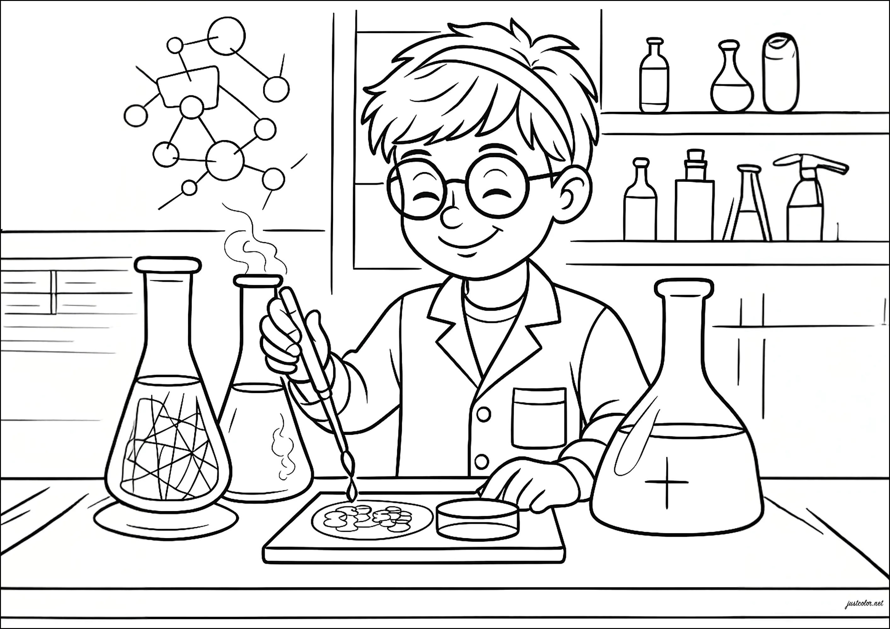 Futur ingénieur (Coloriage de Science à imprimer pour enfants)