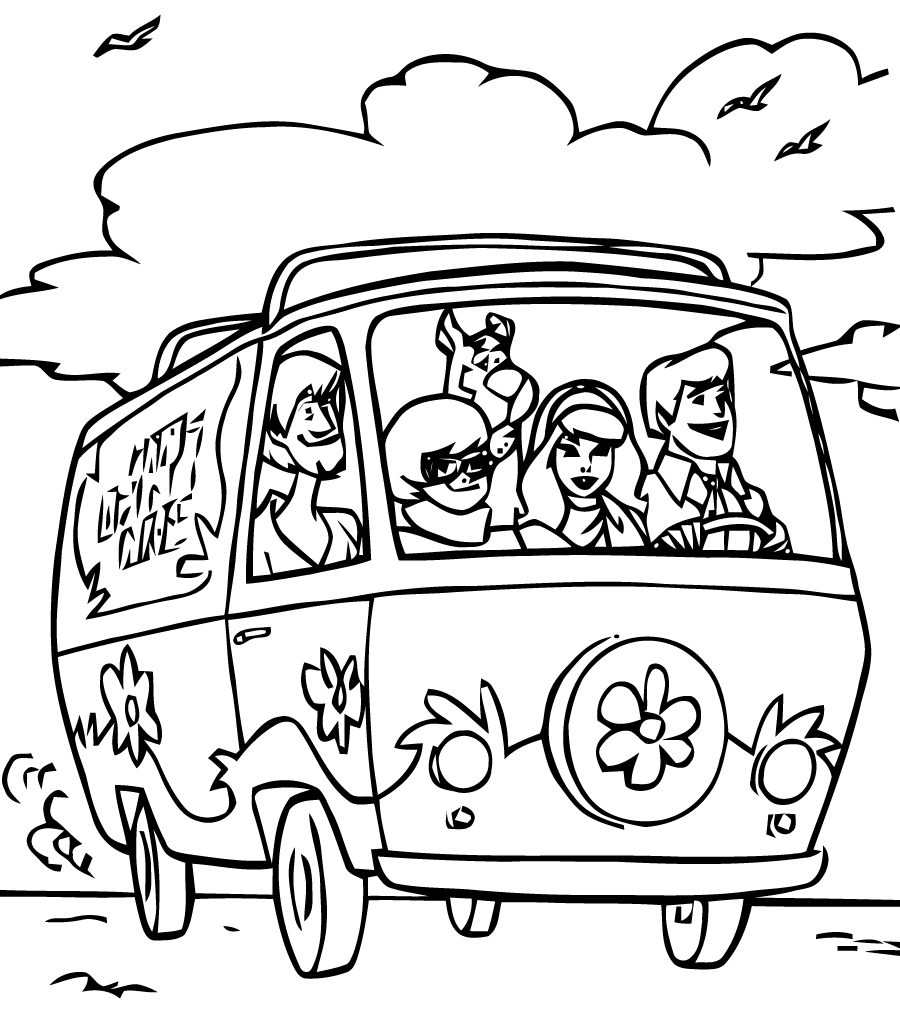 Coloriage de Scooby doo à imprimer pour enfants