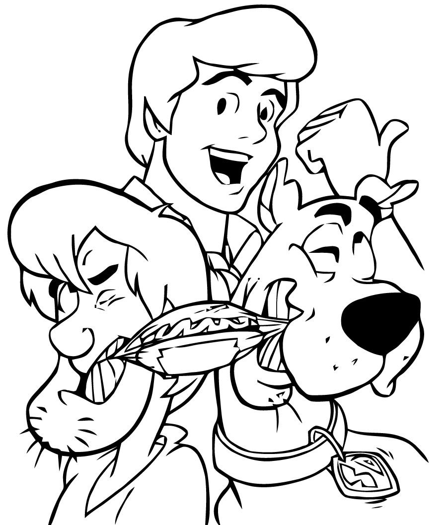 Coloriage des personnages de Scooby Doo