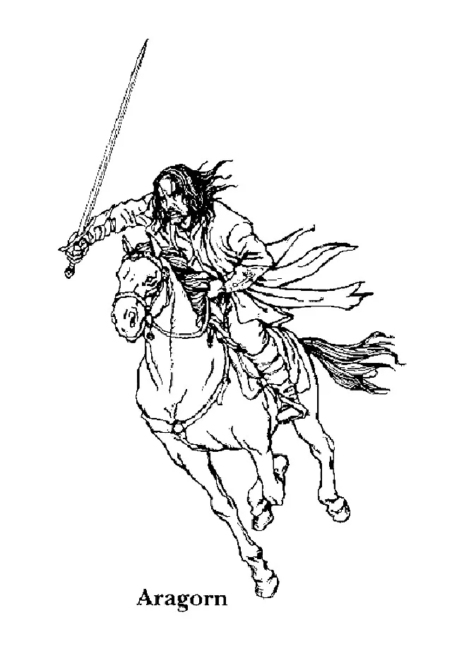 Le seigneur des anneaux : Aragorn (Coloriage à imprimer pour enfants)