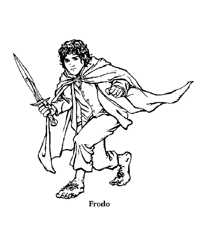Le seigneur des anneaux : Frodon (Coloriage à imprimer pour enfants)