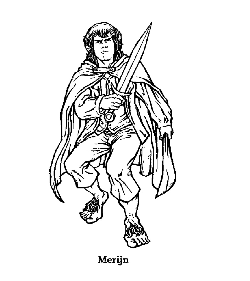 Le hobbit Merry, inséparable de son comparse Pippin