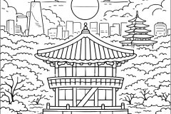 Coloriages de Seoul à imprimer pour enfants