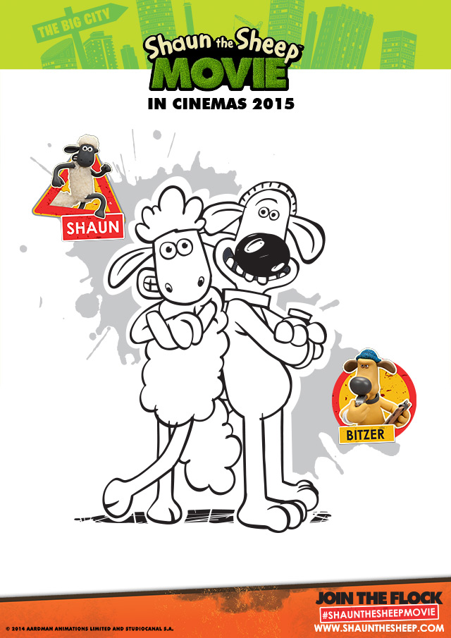 Shaun le mouton avec bitzer Coloriages de Shaun le mouton faciles à imprimer pour enfants