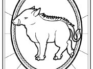 Coloriages de Signes Astrologiques Chinois à imprimer pour enfants
