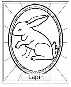 LAPIN : Coloriage de Signes Astrologiques Chinois à colorier pour enfants