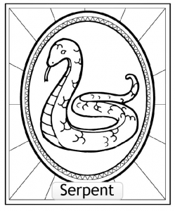 SERPENT : Coloriage de Signes Astrologiques Chinois à imprimer pour enfants