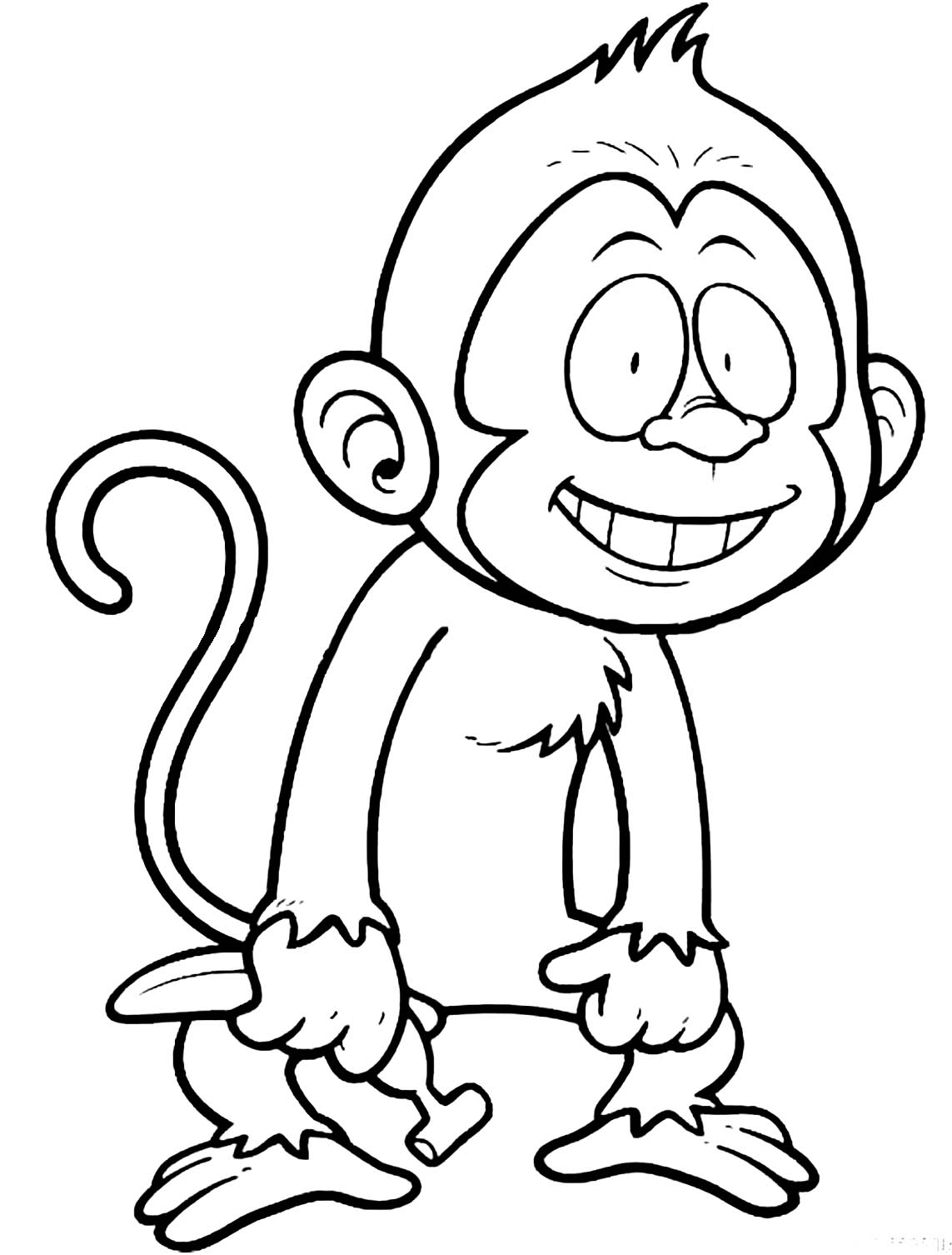 Coloriage de singe facile pour enfants