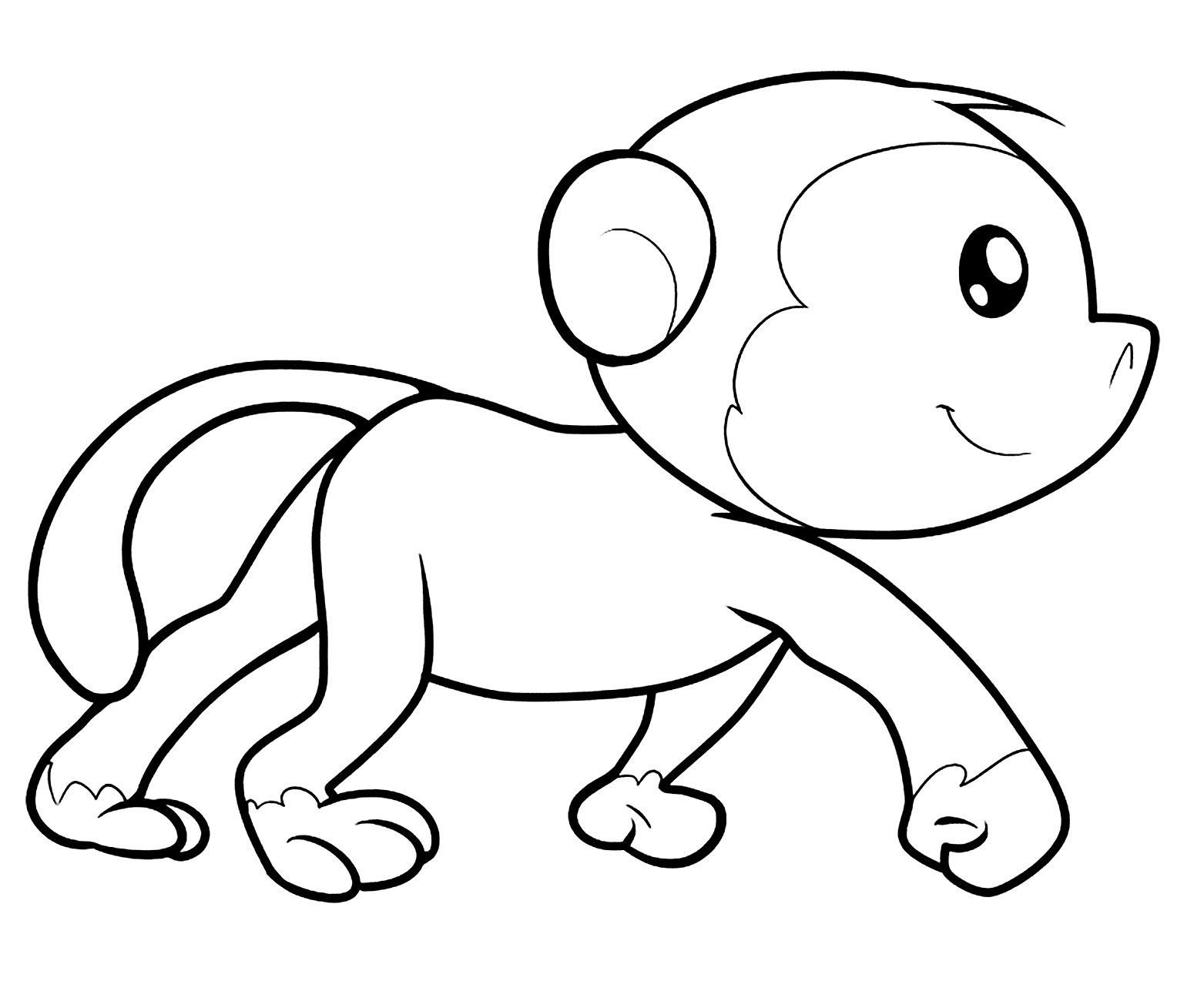 Coloriage de singe facile pour enfants