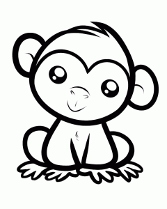 Coloriage de singe à télécharger