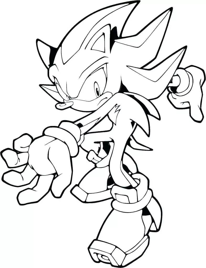Sonic prêt pour l'action (Coloriage à imprimer pour enfants)