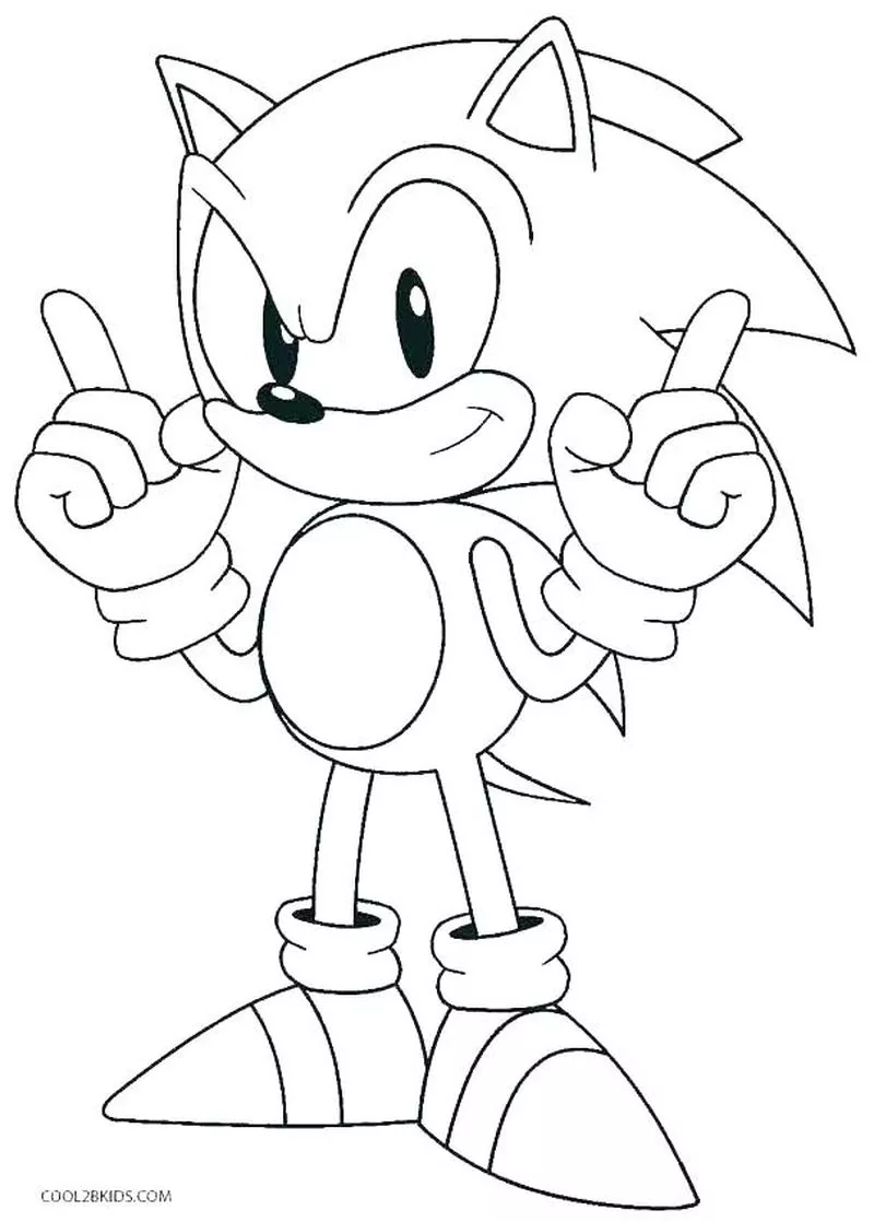 Coloriage simple de Sonic le hérisson