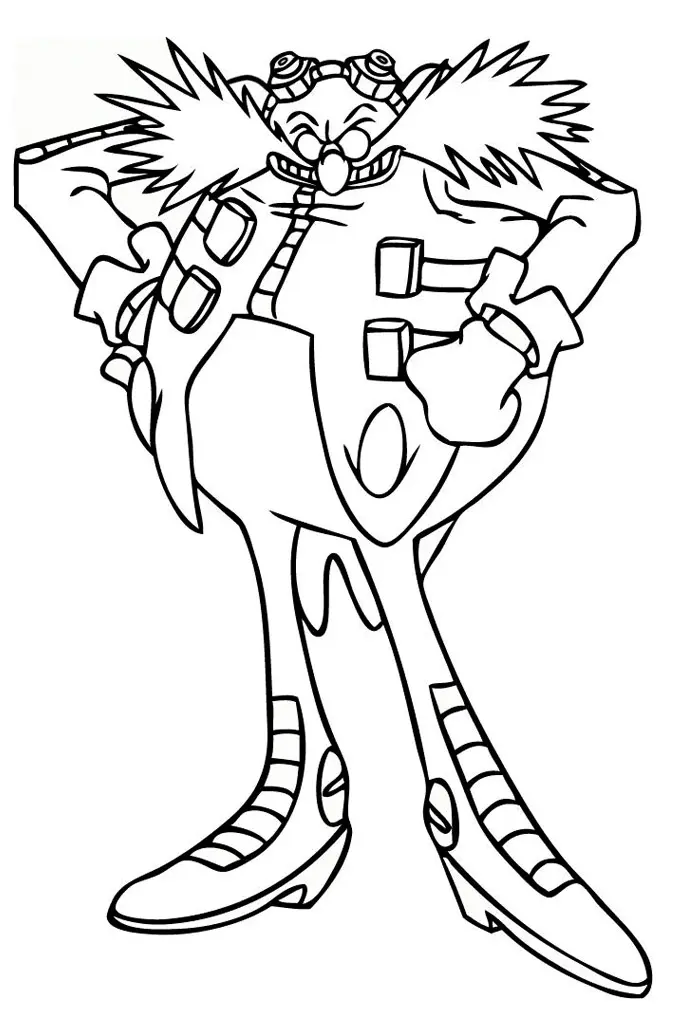 L'effroyable Dr Robotnik (Coloriage de Sonic à imprimer pour enfants)