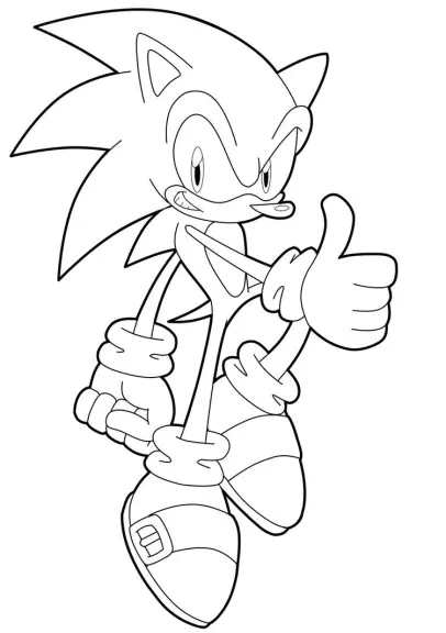 SUPPR (Coloriage de Sonic à imprimer pour enfants)