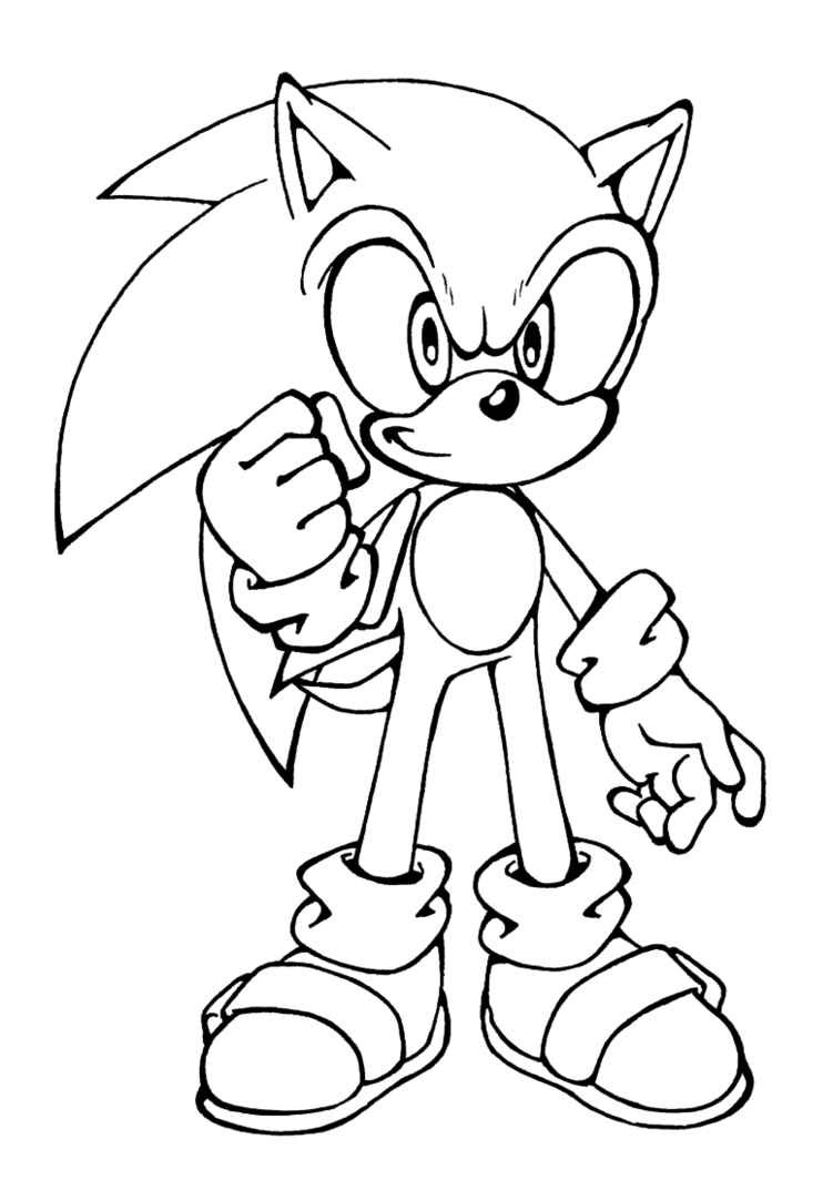 Coloriage sympa de Sonic le hérisson à imprimer et colorier