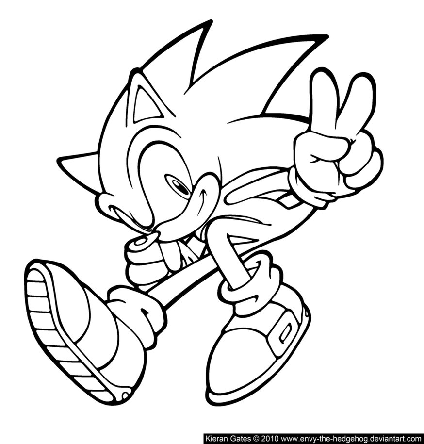 Coloriage sympa de Sonic le hérisson à imprimer et colorier