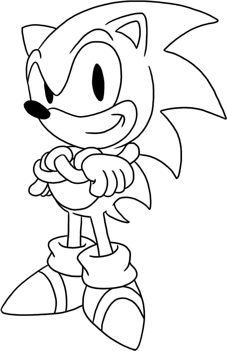 Coloriage facile de Sonic