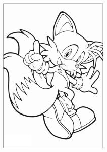 Simple dessin de Tails à colorier