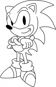 Coloriage facile de Sonic