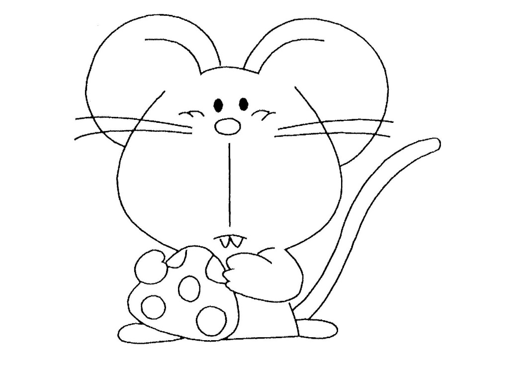 Image d'une souris à colorier