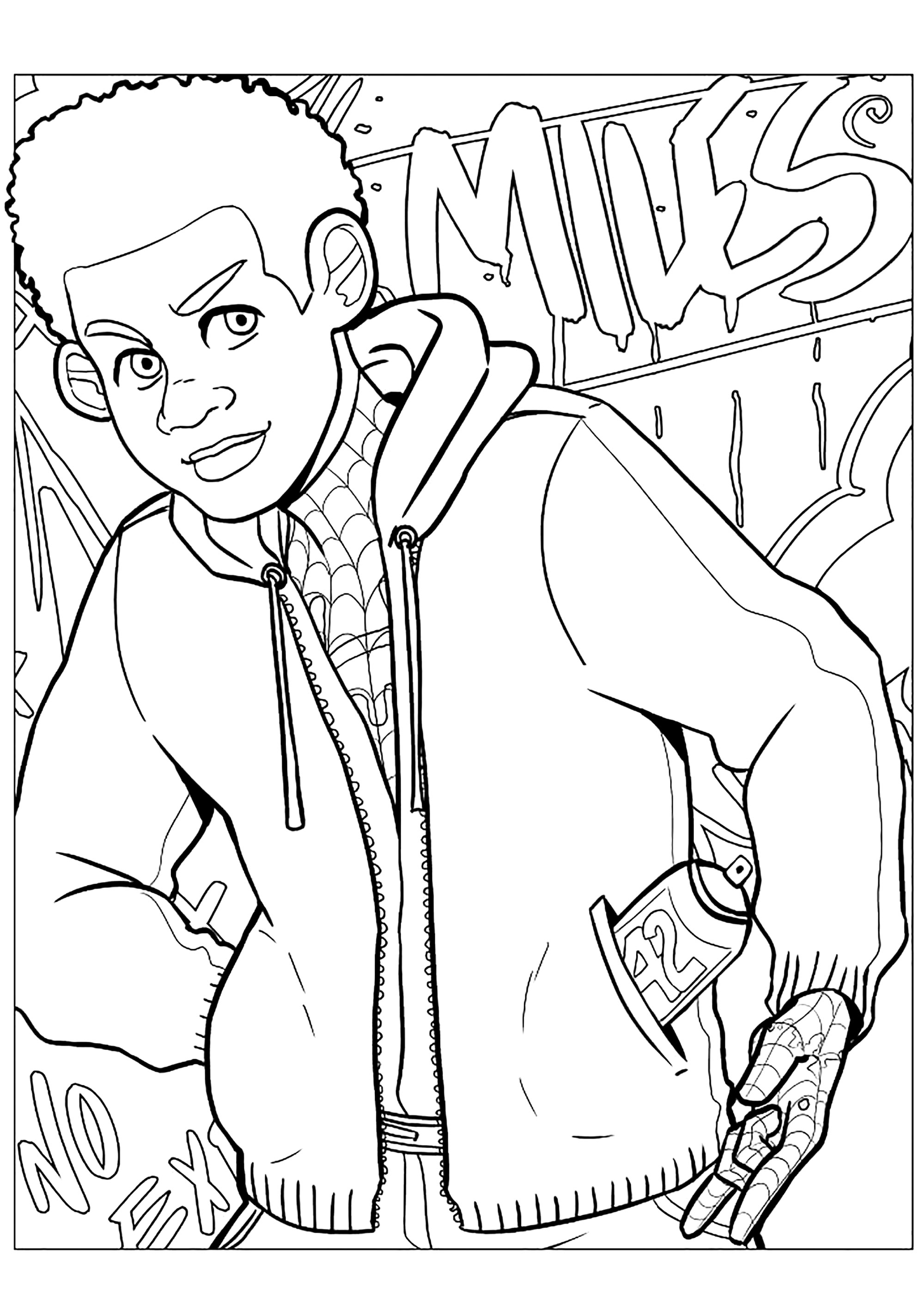 Miles Morales Coloriages De Spider Man New Generation Imprimer Miles Morales Coloriages De Spider Man New Generation Imprimer