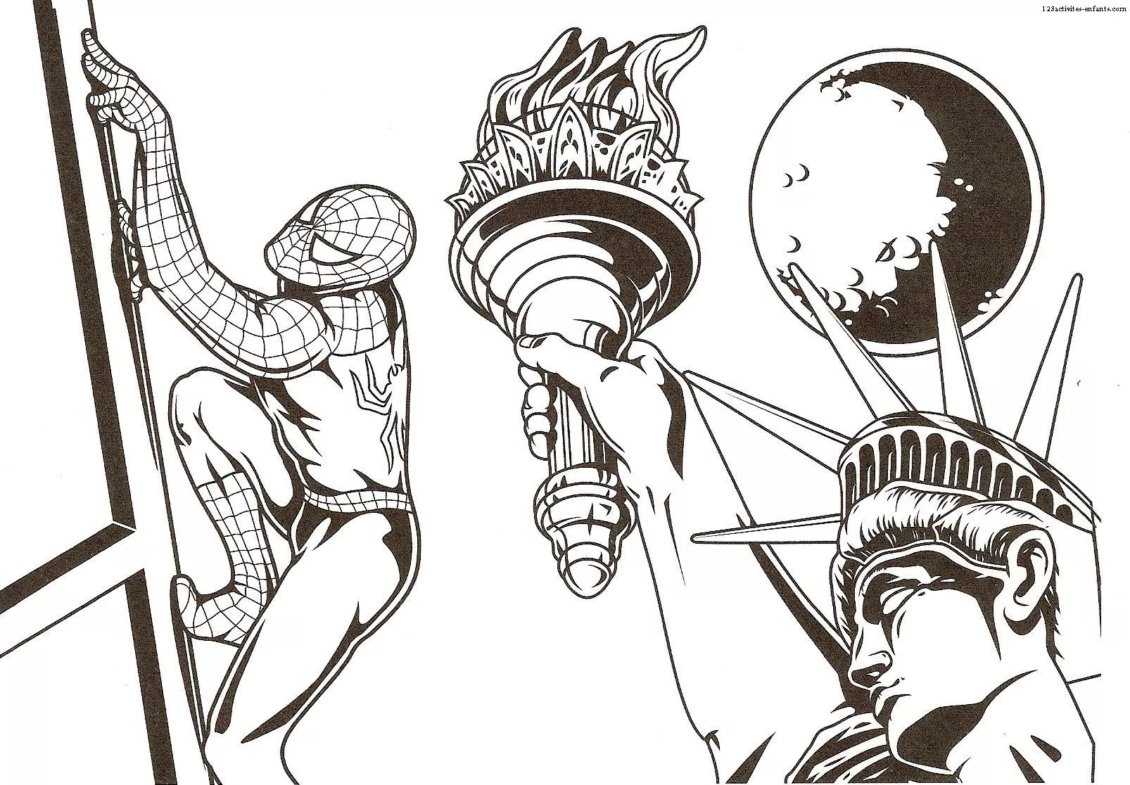 Coloriage de Spiderman à colorier pour enfants (Spider-Man)