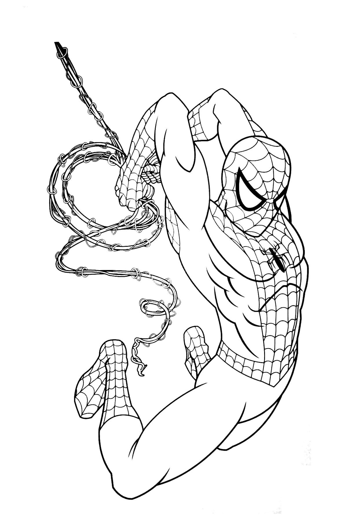 Simple coloriage de Spiderman pour enfants