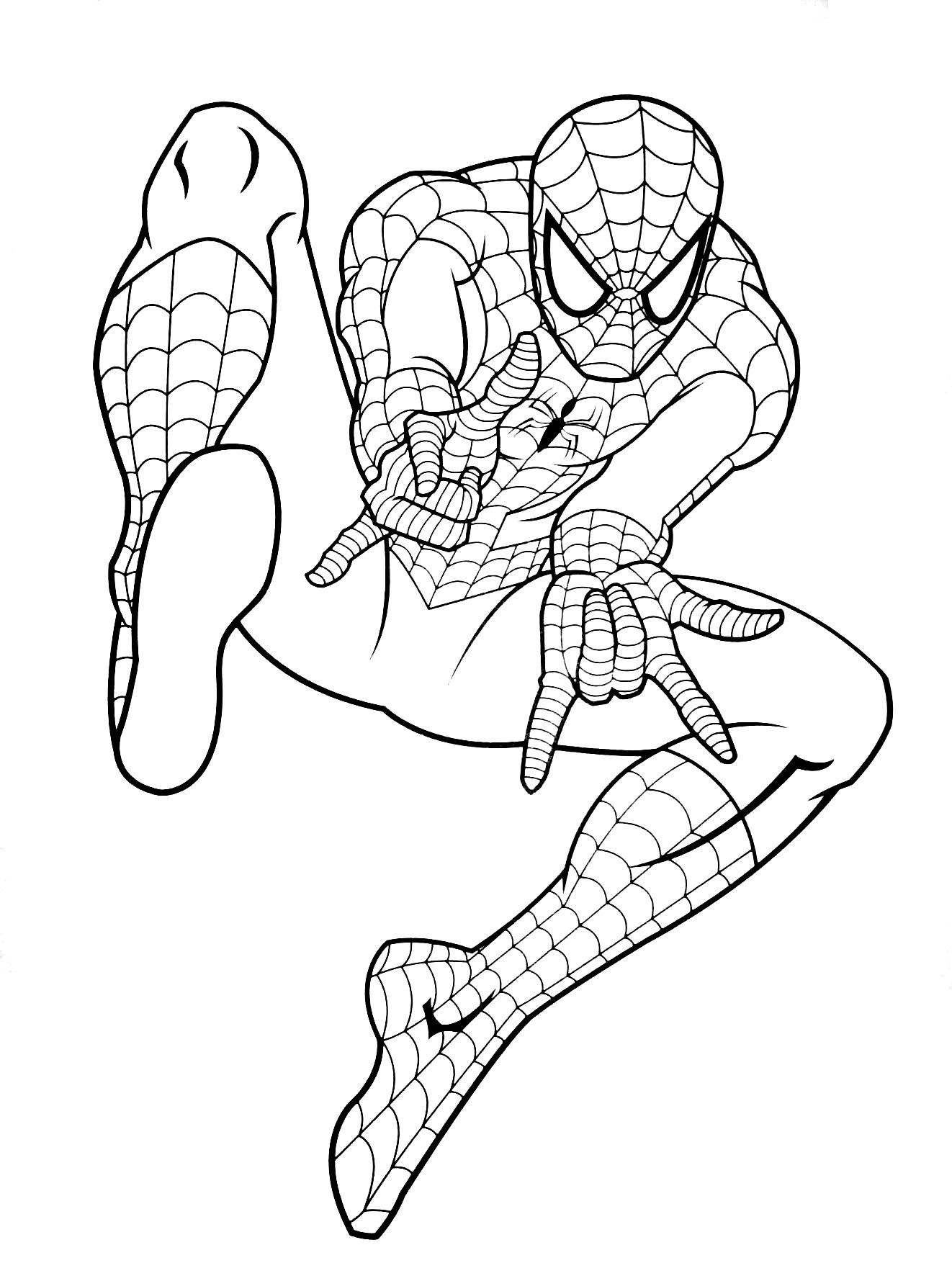 Simple coloriage de Spiderman pour enfants