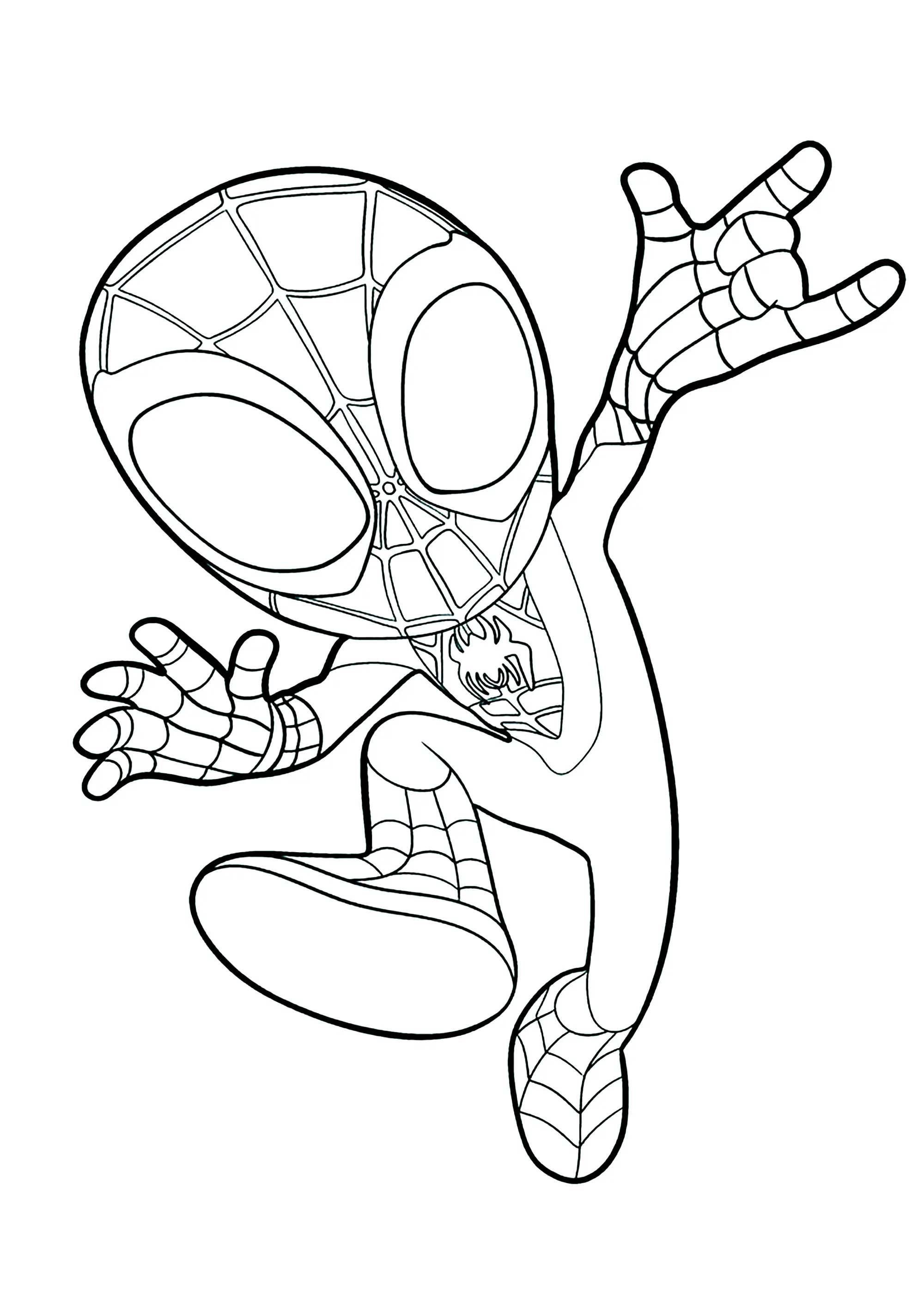 Spidey en action (Coloriage de Spidey et ses amis extraordinaires à imprimer pour enfants)