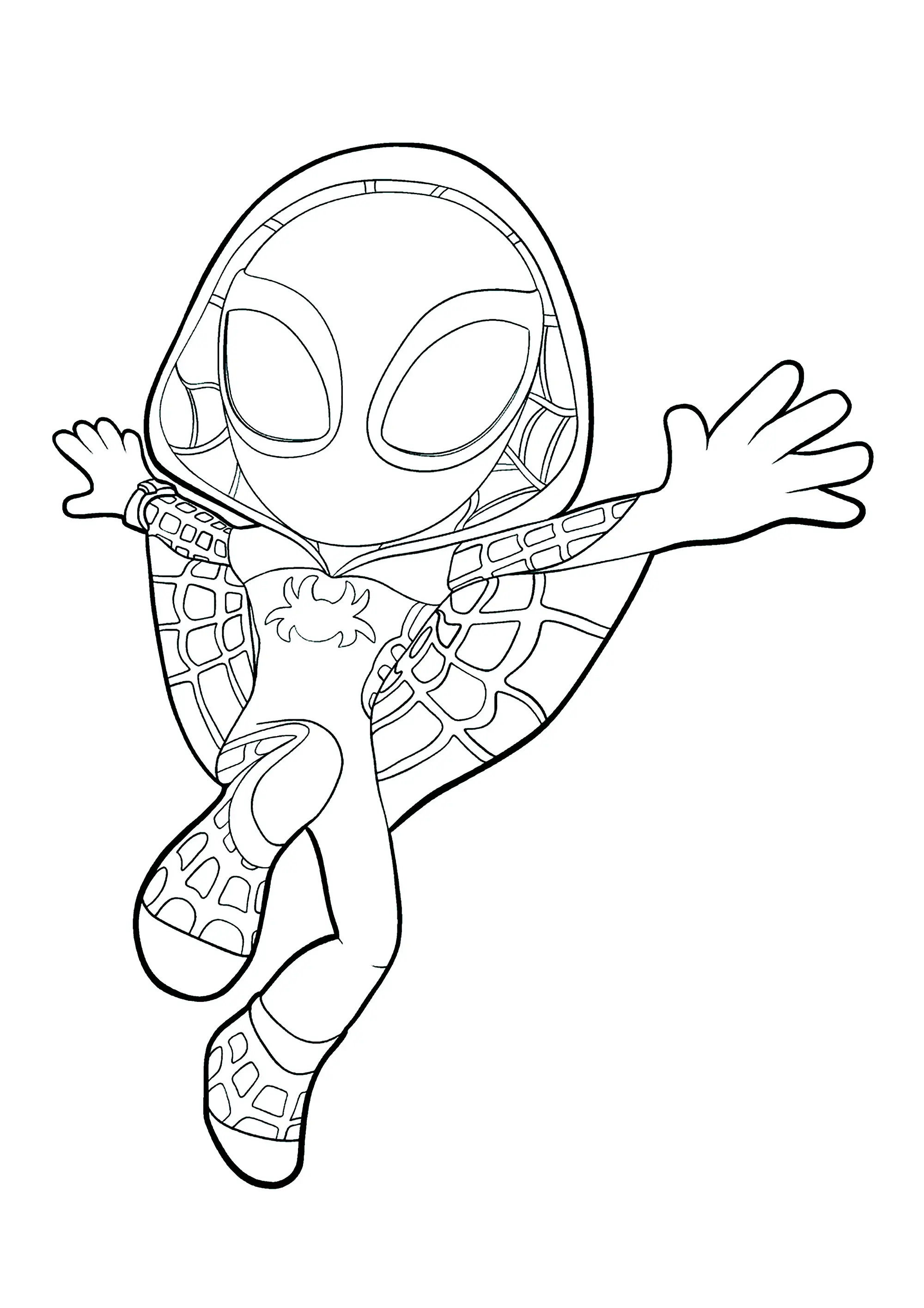 Gwen en action (Coloriage de Spidey et ses amis extraordinaires à imprimer pour enfants)