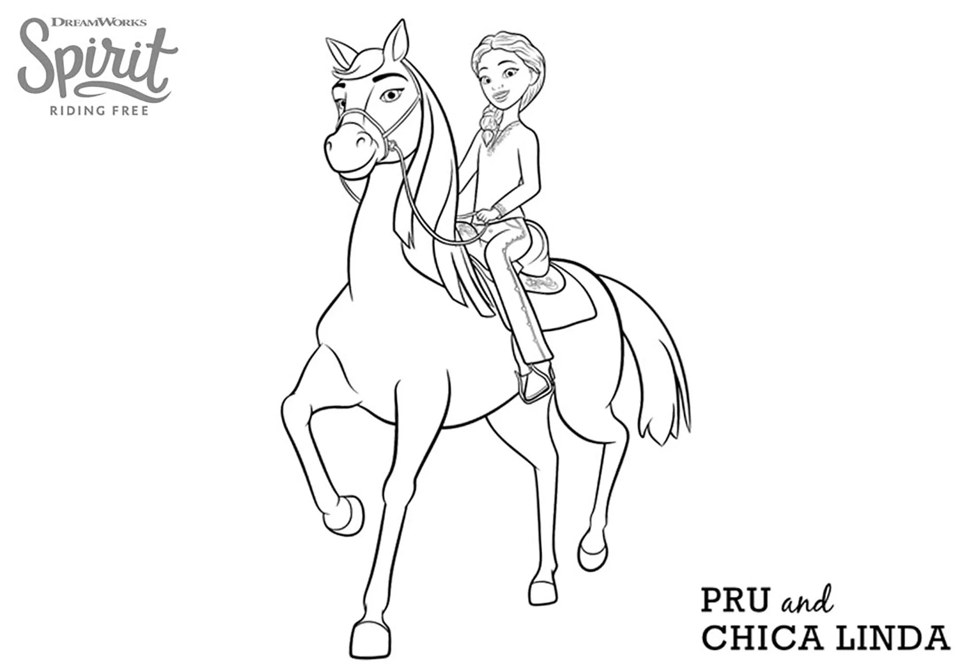 Spirit le bel étalon (Coloriage à imprimer pour enfants)