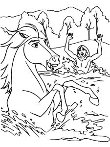 Spirit en mauvaise posture (Coloriage)