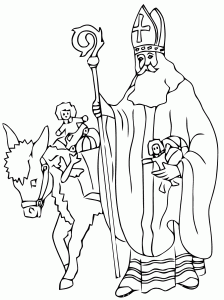 Coloriage de Saint Nicolas à telecharger gratuitement