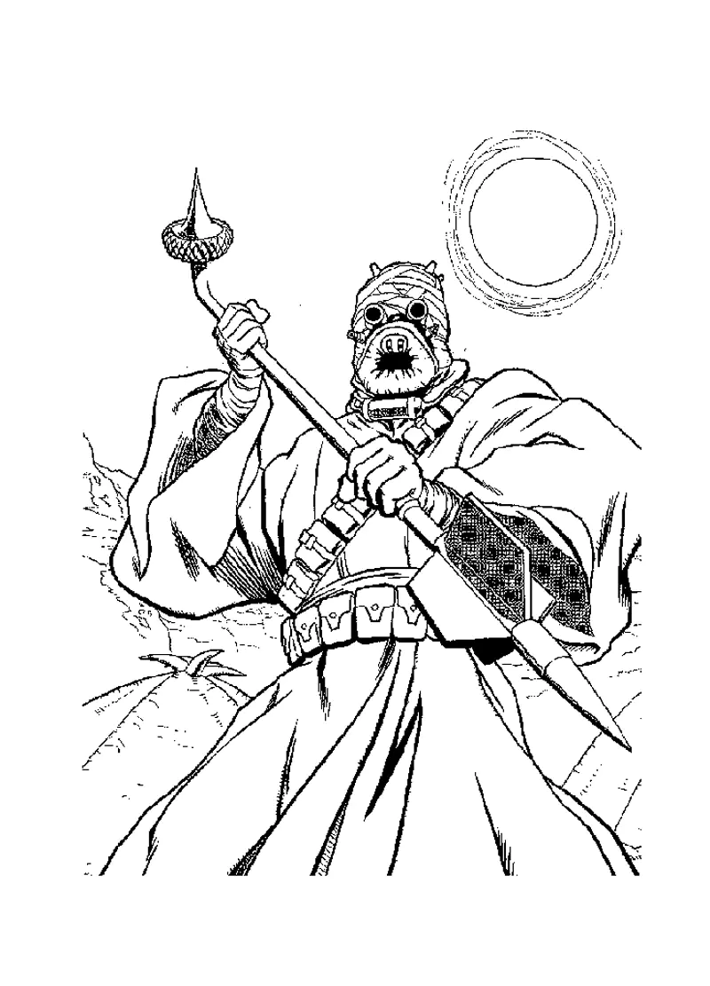 Star wars : Tusken (Coloriage à imprimer pour enfants)