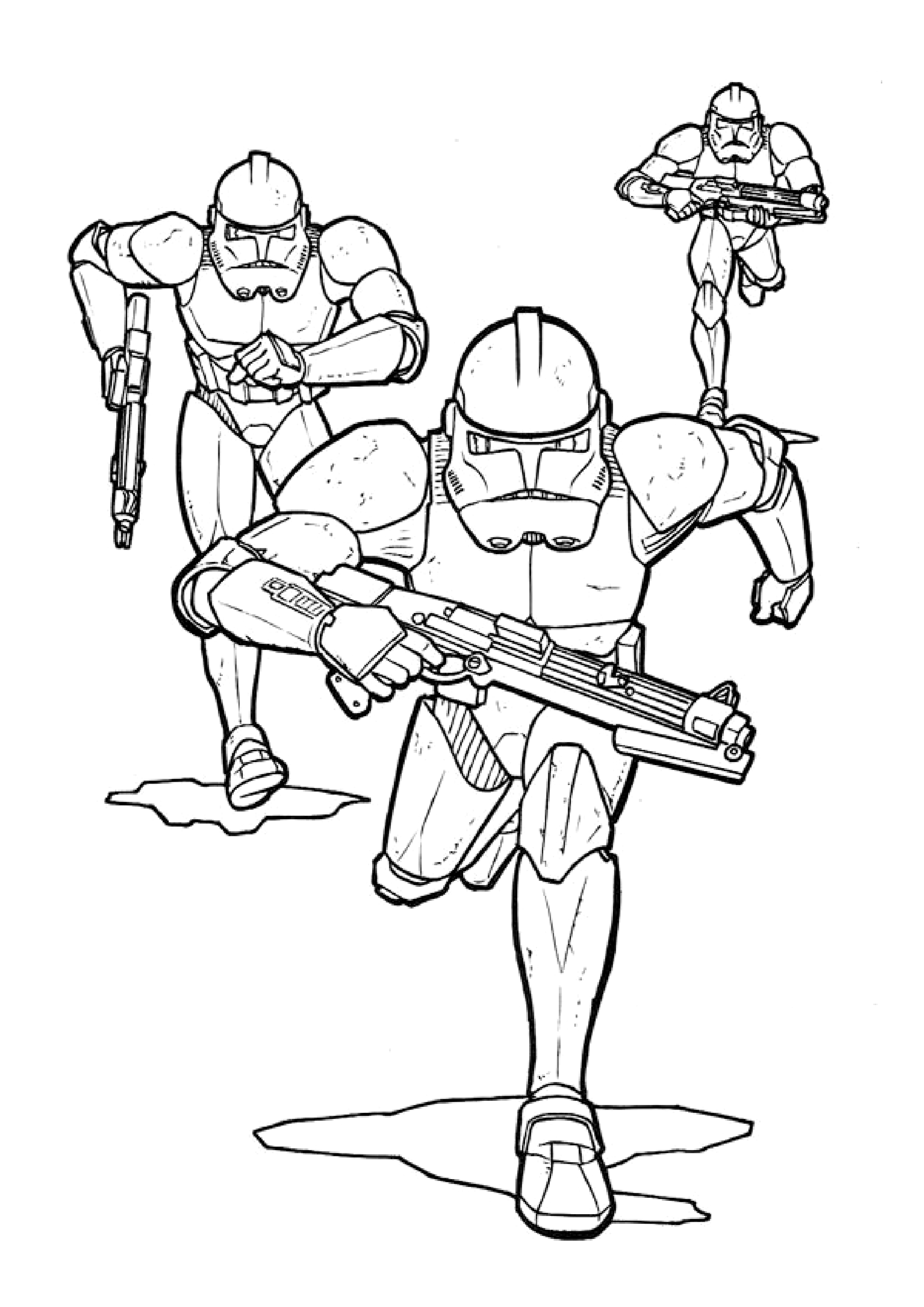 Coloriage de Stormtroopers à l'attaque !