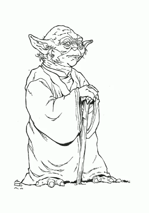 Yoda (Coloriage de Star Wars à imprimer pour enfants)