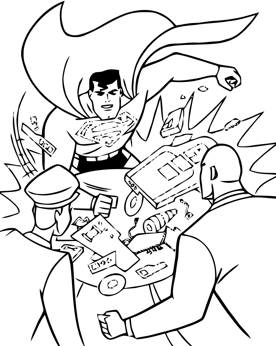 Dessin de Superman stylisé à colorier