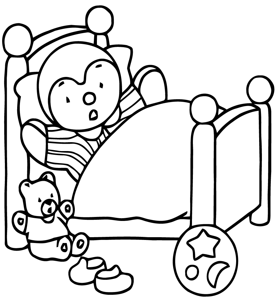 Simple coloriage de T'choupi et sons doudou pour les plus petits