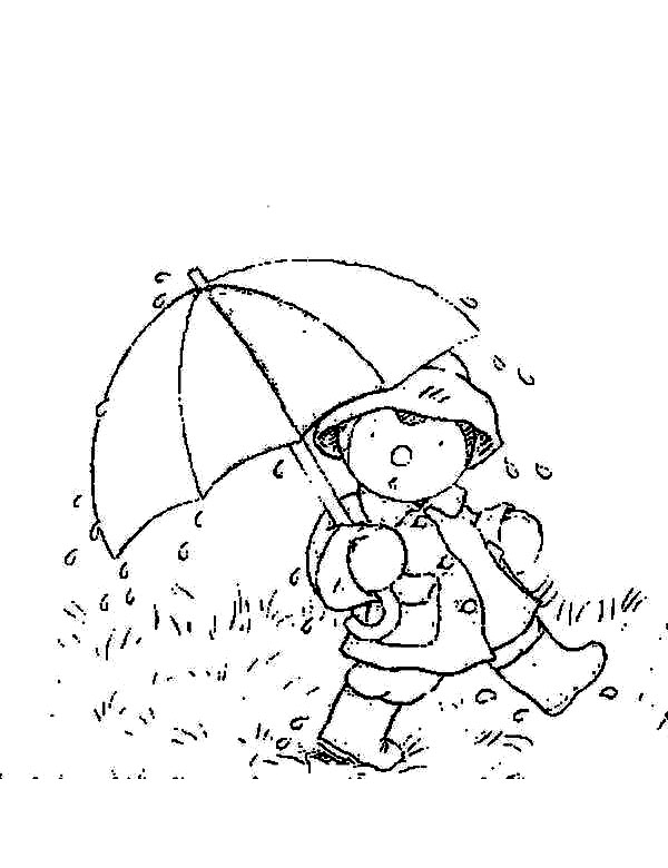 T'choupi  et son parapluie (Coloriage de T&rsquo;choupi à imprimer pour enfants)