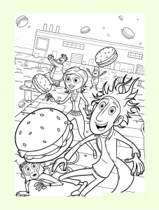 Coloriage de Tempête de boulettes géante à telecharger gratuitement (Coloriage de Tempête de boulettes géantes / L'île des Miam-nimaux)
