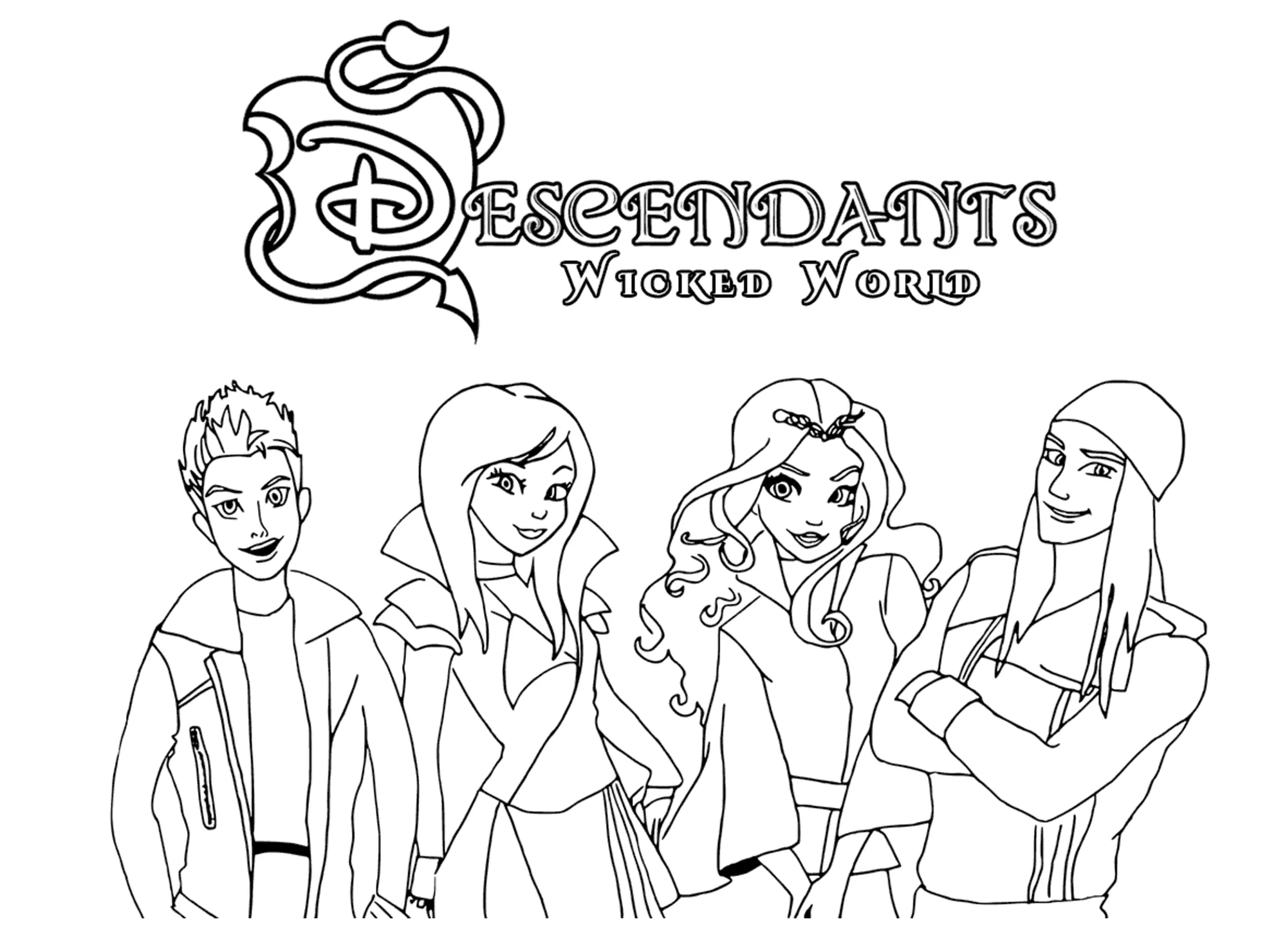 The descendants disney (Coloriage à imprimer pour enfants)