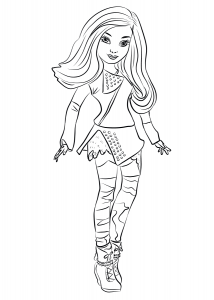 Coloriage the descendants disney mal poupee