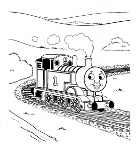 Image de Thomas et ses amis à imprimer et colorier