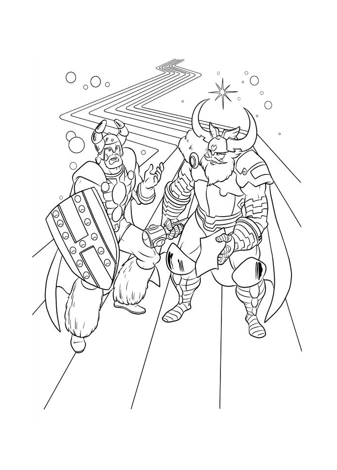 B61f -4391 (Coloriage de Thor à imprimer pour enfants)