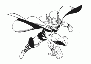 Thor, style comics (Coloriage)