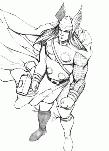 Thor le dieu du Tonnerre (Coloriage)