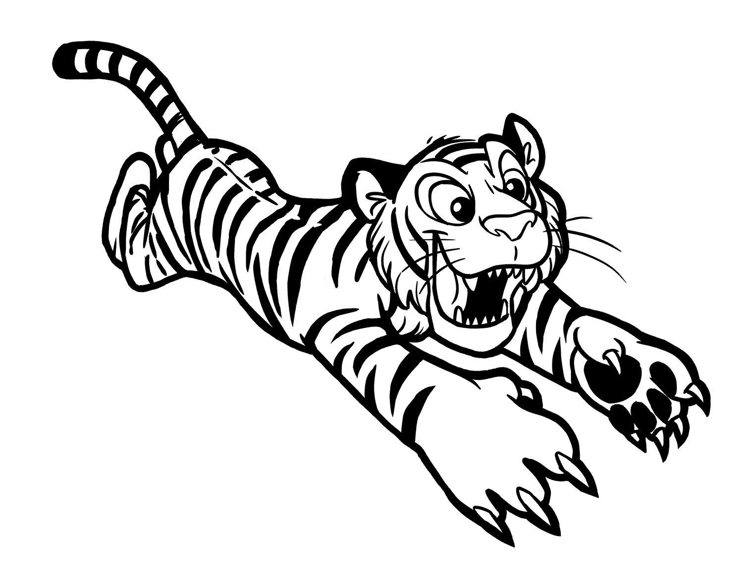 Coloriage de tigre facile pour enfants
