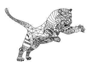 Coloriage de tigre à imprimer gratuitement