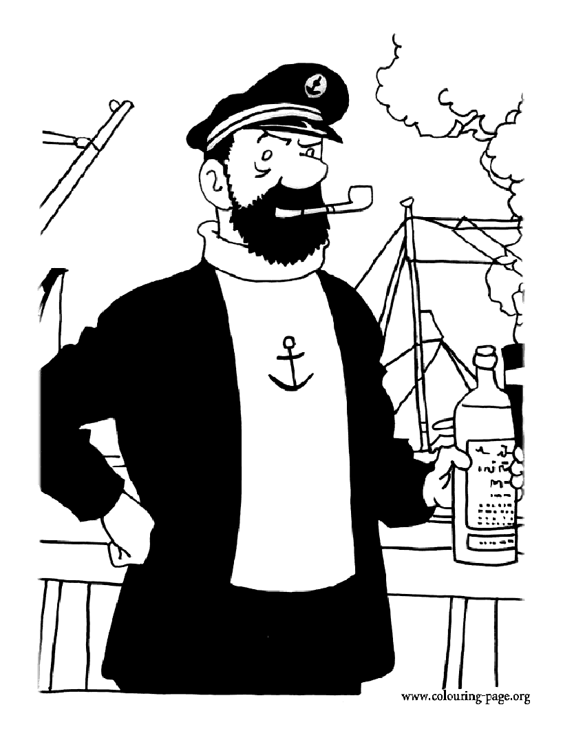 Coloriage du Capitaine Haddock